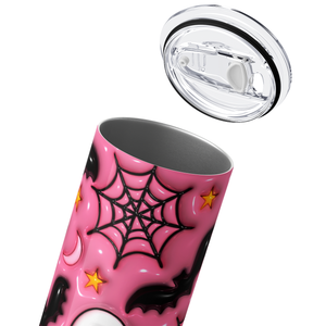 Ghosts Bats on Pink Inflated Balloon 20oz Skinny Tumbler