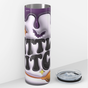 Little Witch on Purple Inflated Balloon 20oz Skinny Tumbler