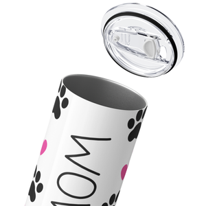 Cat Mom with Paw Prints 20oz Skinny Tumbler