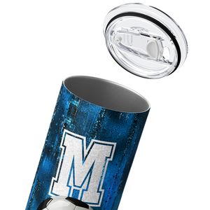 Soccer Mom Blue Glitter 20oz Skinny Tumbler