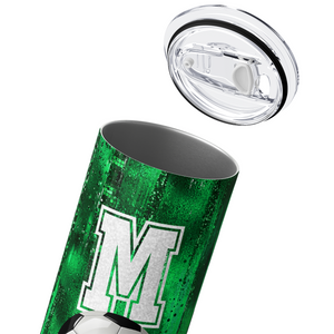 Soccer Mom Green Glitter 20oz Skinny Tumbler