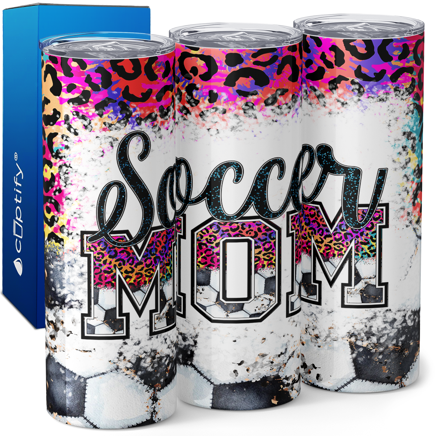 Soccer Mom Tiedye Print 20oz Skinny Tumbler