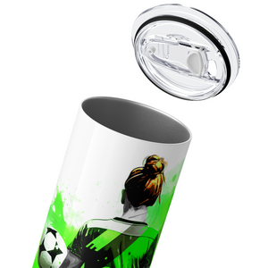 I Can't I Have Soccer on Green Splash 20oz Skinny Tumbler