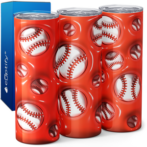 Baseballs Inflated Balloon 20oz Skinny Tumbler