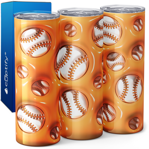 Baseballs Inflated Balloon 20oz Skinny Tumbler