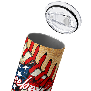 Baseball Dad American Flag Painting 20oz Skinny Tumbler