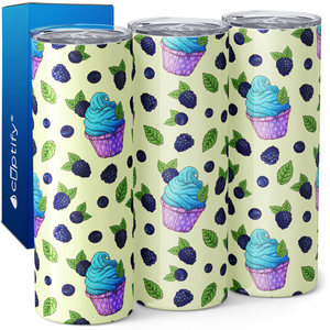 Blueberry Black Raspberry Blue Cupcakes 20oz Skinny Tumbler