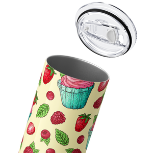 Strawberry Raspberry Cherry Cupcakes 20oz Skinny Tumbler