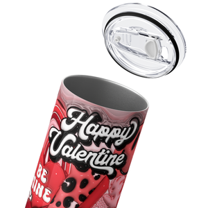 Inflated Happy Valentine Retro Hearts 20oz Skinny Tumbler