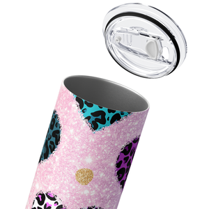 Leopard Print Hearts Pattern 20oz Skinny Tumbler