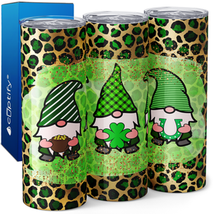 St. Patrick's Gnomes with Leopard 20oz Skinny Tumbler