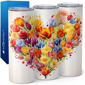 Flower Heart 20oz Skinny Tumbler