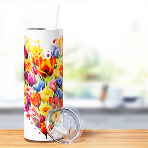 Flower Heart 20oz Skinny Tumbler