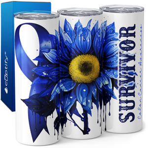 Colon Cancer Awarness Survivor 20oz Skinny Tumbler