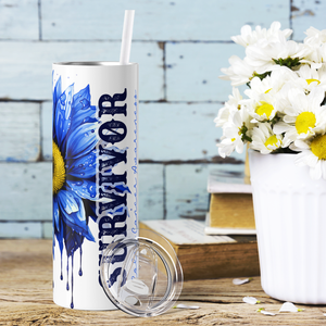 Colon Cancer Awarness Survivor 20oz Skinny Tumbler