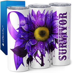 Pancreatic Cancer Awarness Survivor 20oz Skinny Tumbler