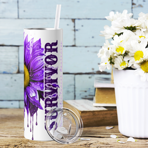 Pancreatic Cancer Awarness Survivor 20oz Skinny Tumbler