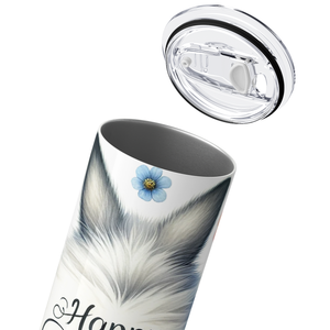 Happy Easter Bunny Tail and Easter Eggs 20oz Skinny Tumbler