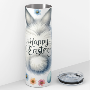 Happy Easter Bunny Tail and Easter Eggs 20oz Skinny Tumbler