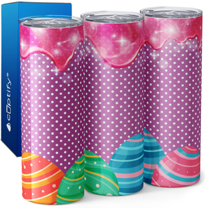 Easter Eggs Polka Dots and Drip 20oz Skinny Tumbler