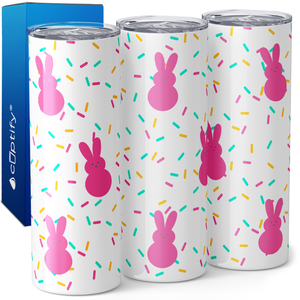 Pink Bunnies and Sprinkles 20oz Skinny Tumbler