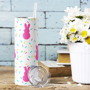 Pink Bunnies and Sprinkles 20oz Skinny Tumbler