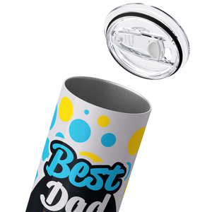 Best Dad Ever Mustache White Happy Father's Day 20oz Skinny Tumbler