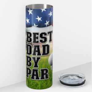 Best Dad by Par American Flag Golf 20oz Skinny Tumbler