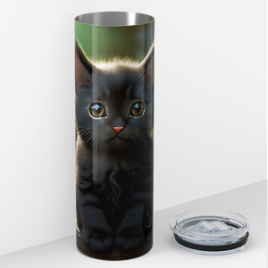 Black Cat Sitting 20oz Skinny Tumbler