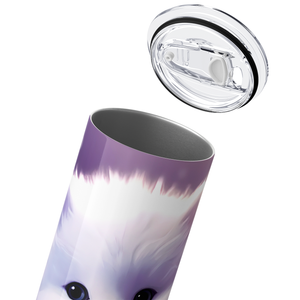 Cat with Purple Ball 20oz Skinny Tumbler