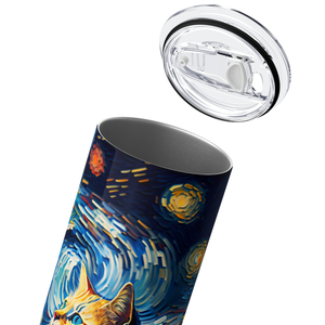 Starry Night Cat 20oz Skinny Tumbler