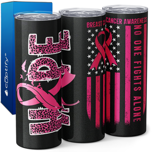 Breast Cancer Hope No One Fights Alone 20oz Skinny Tumbler