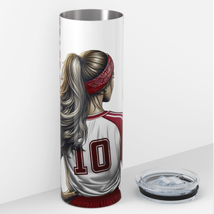 Personalized Just a Girl Who Loves Soccer Red 20oz Skinny Tumbler