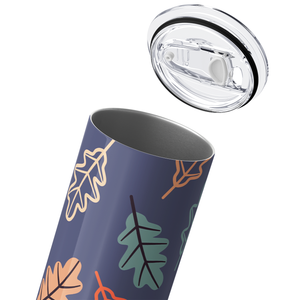 Cute Fall Leaves on Purple 20oz Skinny Tumbler