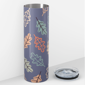 Cute Fall Leaves on Purple 20oz Skinny Tumbler