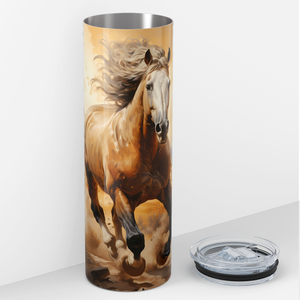 Desert Dynamo in Mid Gallop Across a Desert 20oz Skinny Tumbler