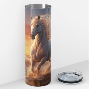 Mystic Gallop Horse in the Beach 20oz Skinny Tumbler