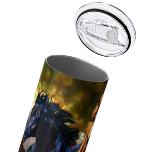 Horses Running Through a Stream 20oz Skinny Tumbler