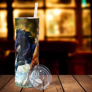 Horses Running Through a Stream 20oz Skinny Tumbler