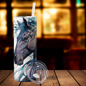 Horse Abstract Painting 20oz Skinny Tumbler