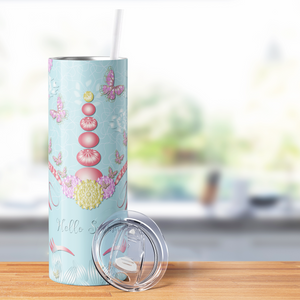 Unicorn Face Hello Spring 20oz Skinny Tumbler