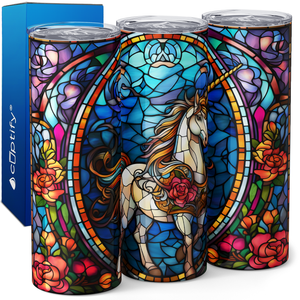 Unicorn Stained Glass 20oz Skinny Tumbler