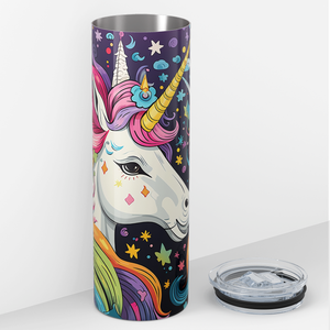 Unicorns Rainbow Hair 20oz Skinny Tumbler