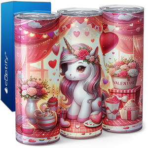 Unicorn Valentine 20oz Skinny Tumbler