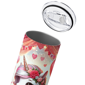 Unicorn Valentine 20oz Skinny Tumbler