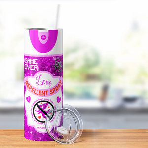 Love Repellent Spray Purple 20oz Skinny Tumbler