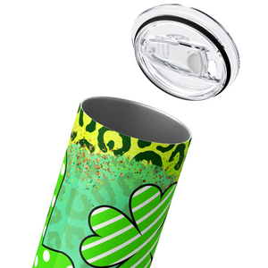 Love St. Patrick's Day Leopard Print 20oz Skinny Tumbler