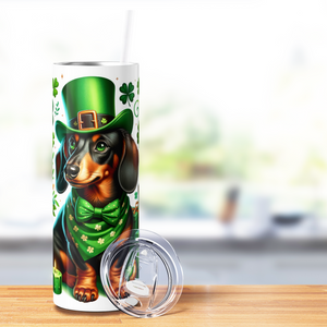 St. Patrick's Day Dachshund 20oz Skinny Tumbler