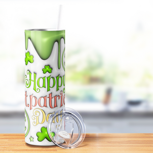 Happy St. Patrick's Day Inflated Balloon 20oz Skinny Tumbler