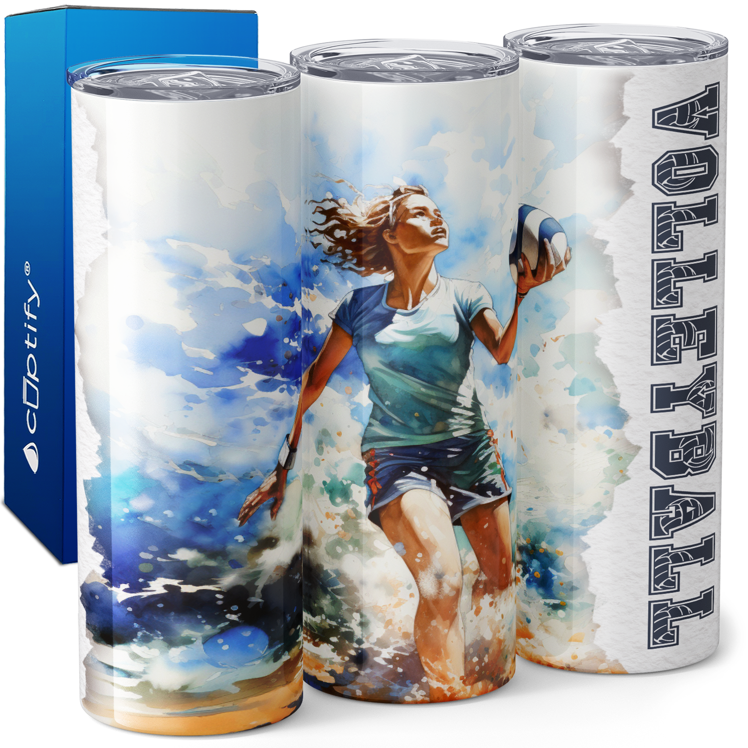 Beach Volleyball Player 20oz Skinny Tumbler